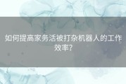 如何提高家务活被打杂机器人的工作效率？