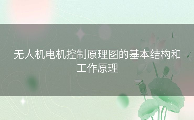 无人机电机控制原理图的基本结构和工作原理