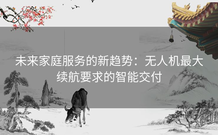 未来家庭服务的新趋势：无人机最大续航要求的智能交付