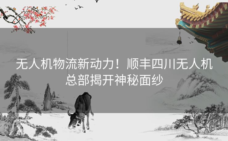 无人机物流新动力！顺丰四川无人机总部揭开神秘面纱