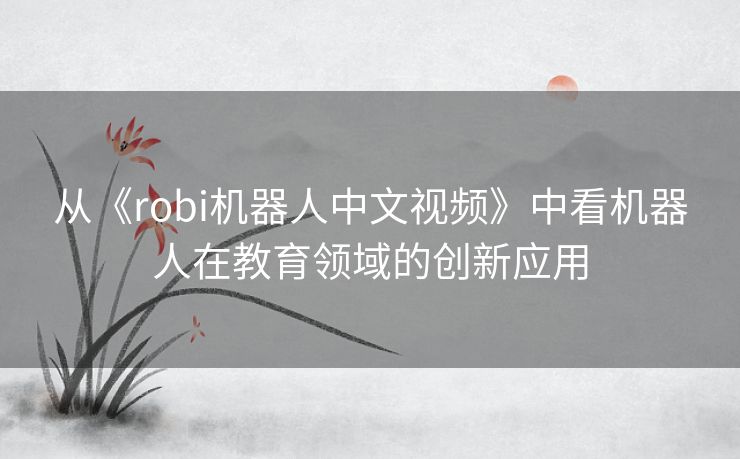 从《robi机器人中文视频》中看机器人在教育领域的创新应用