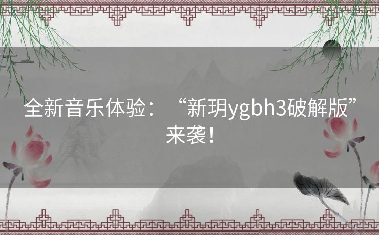 全新音乐体验：“新玥ygbh3破解版”来袭！