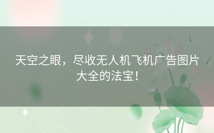 天空之眼，尽收无人机飞机广告图片大全的法宝！