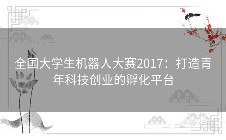 全国大学生机器人大赛2017：打造青年科技创业的孵化平台