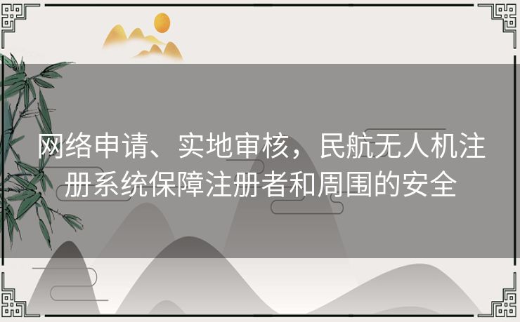 网络申请、实地审核，民航无人机注册系统保障注册者和周围的安全