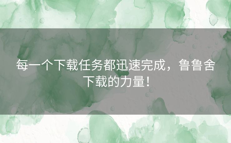 每一个下载任务都迅速完成，鲁鲁舍下载的力量！