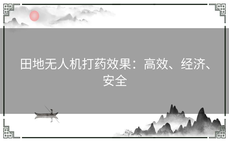 田地无人机打药效果：高效、经济、安全