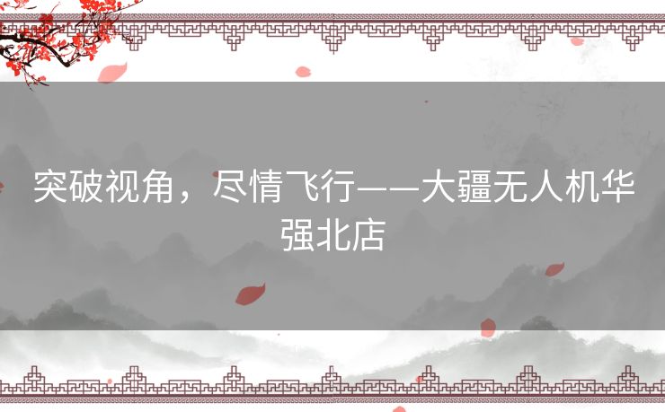 突破视角，尽情飞行——大疆无人机华强北店