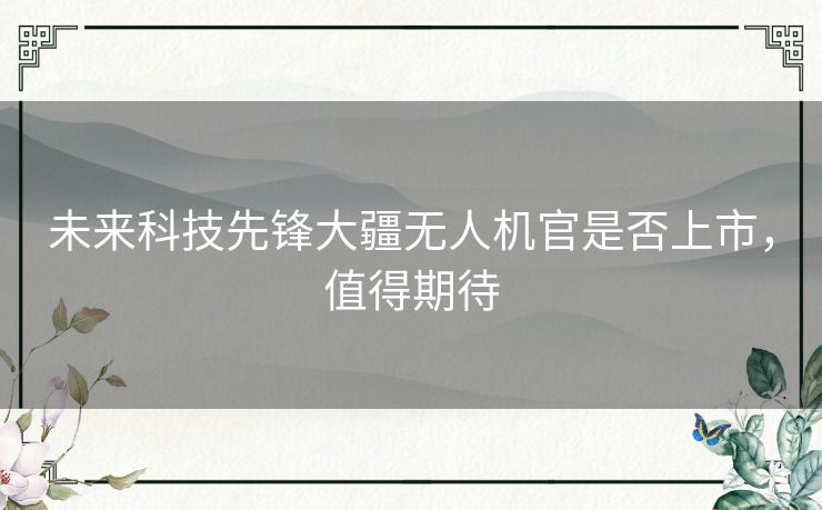 未来科技先锋大疆无人机官是否上市，值得期待