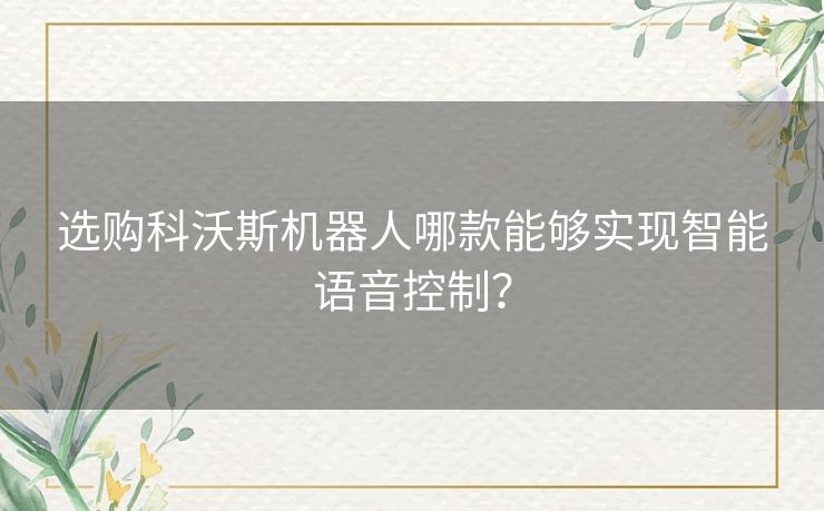 选购科沃斯机器人哪款能够实现智能语音控制？