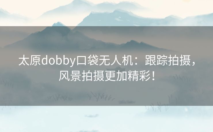 太原dobby口袋无人机：跟踪拍摄，风景拍摄更加精彩！