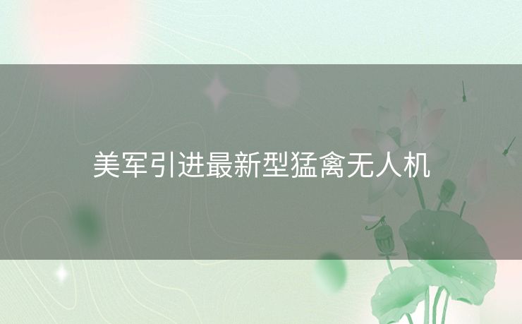 美军引进最新型猛禽无人机