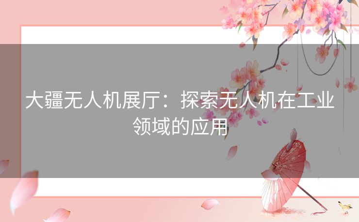 大疆无人机展厅：探索无人机在工业领域的应用