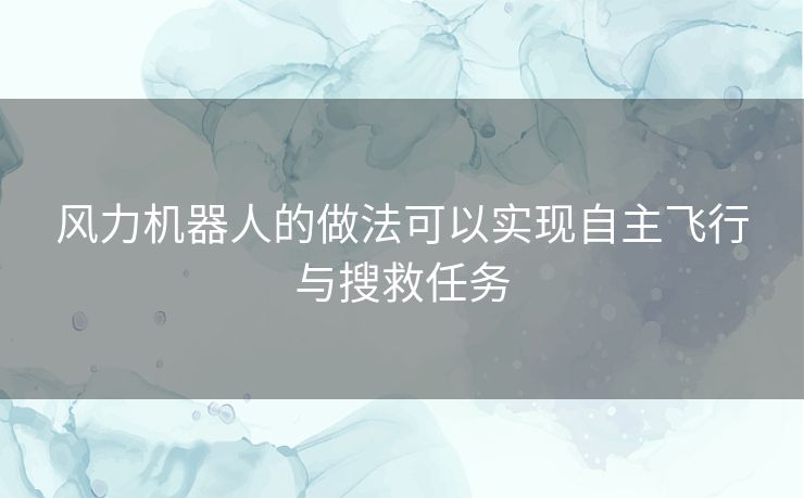 风力机器人的做法可以实现自主飞行与搜救任务