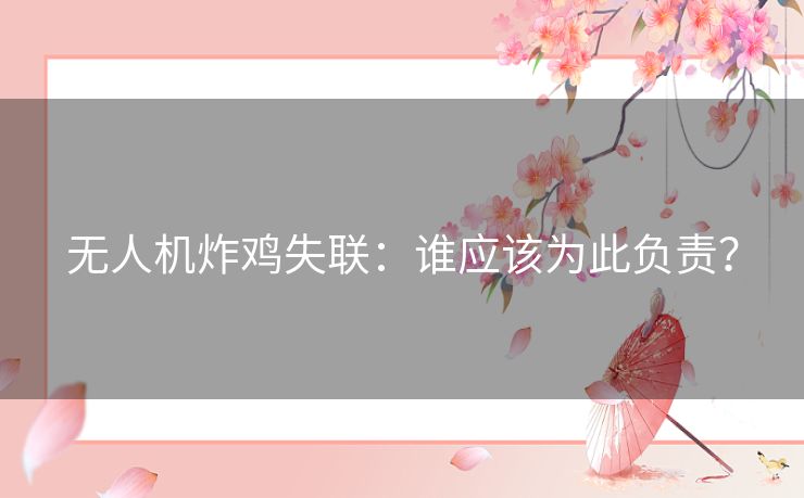 无人机炸鸡失联：谁应该为此负责？