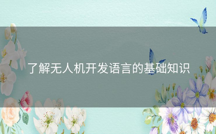 了解无人机开发语言的基础知识