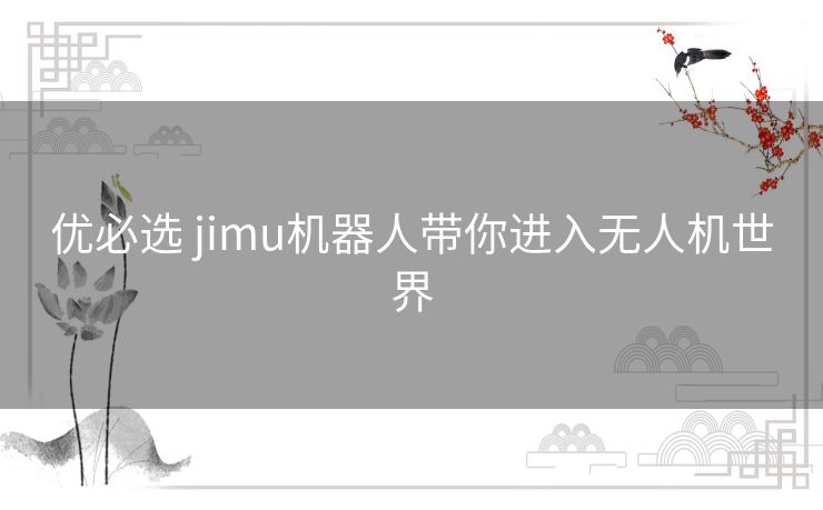 优必选 jimu机器人带你进入无人机世界