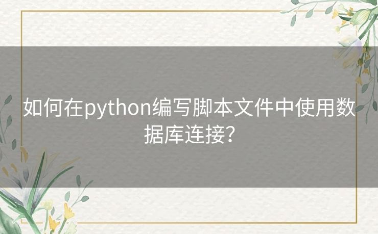 如何在python编写脚本文件中使用数据库连接？