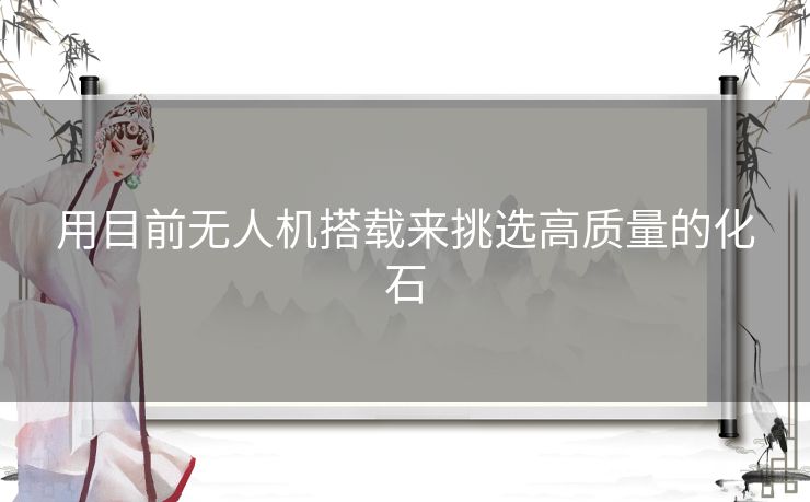 用目前无人机搭载来挑选高质量的化石