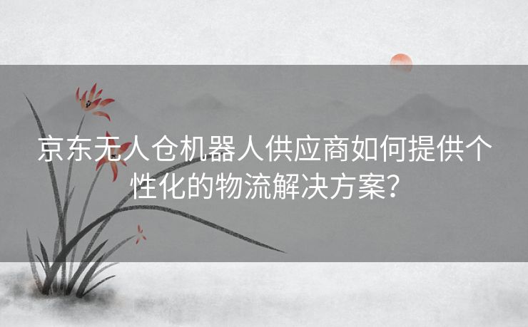 京东无人仓机器人供应商如何提供个性化的物流解决方案？