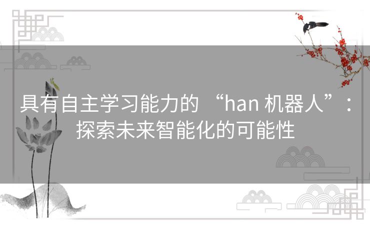 具有自主学习能力的 “han 机器人”：探索未来智能化的可能性