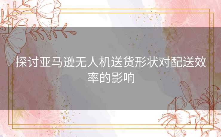 探讨亚马逊无人机送货形状对配送效率的影响