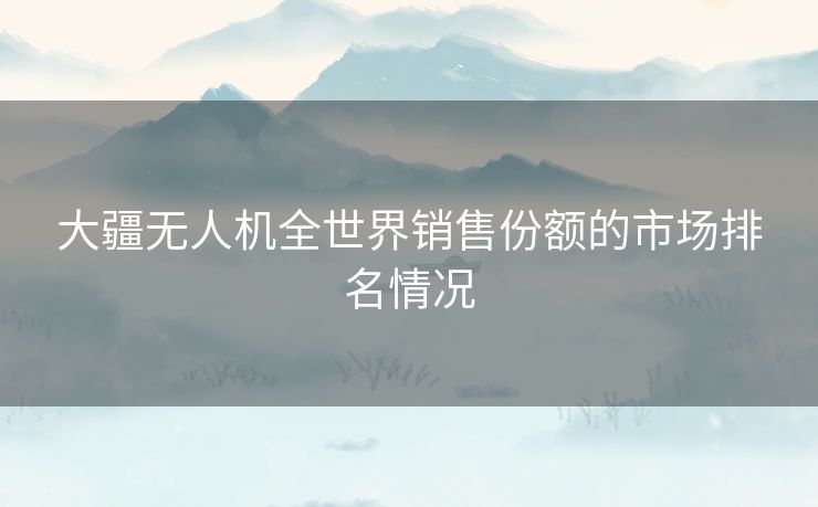 大疆无人机全世界销售份额的市场排名情况