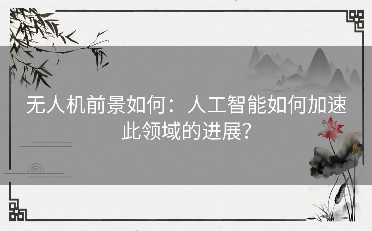 无人机前景如何：人工智能如何加速此领域的进展？