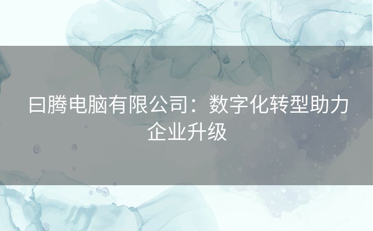 曰腾电脑有限公司：数字化转型助力企业升级