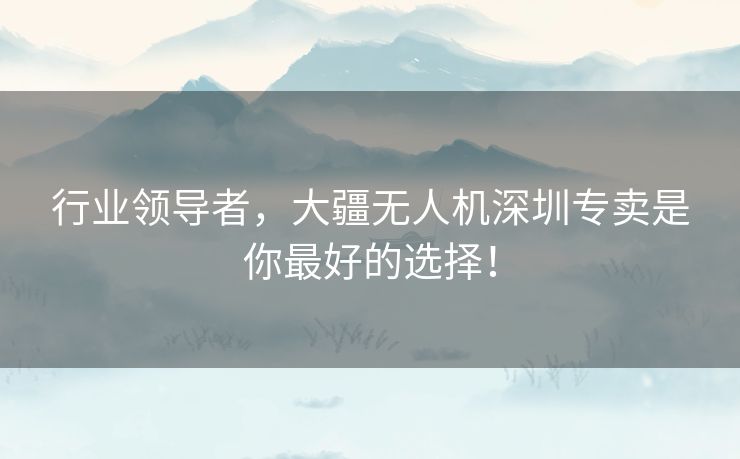 行业领导者，大疆无人机深圳专卖是你最好的选择！