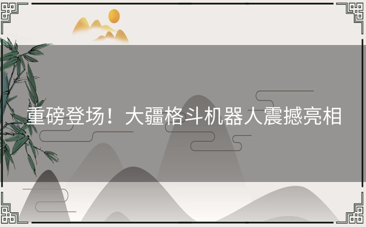 重磅登场！大疆格斗机器人震撼亮相