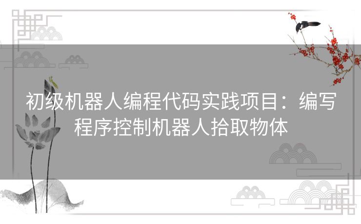 初级机器人编程代码实践项目：编写程序控制机器人拾取物体