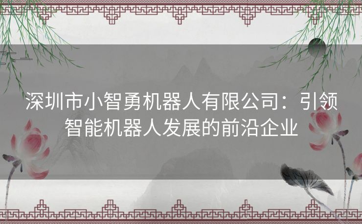 深圳市小智勇机器人有限公司：引领智能机器人发展的前沿企业