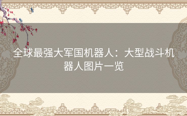 全球最强大军国机器人：大型战斗机器人图片一览