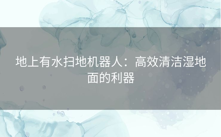 地上有水扫地机器人：高效清洁湿地面的利器