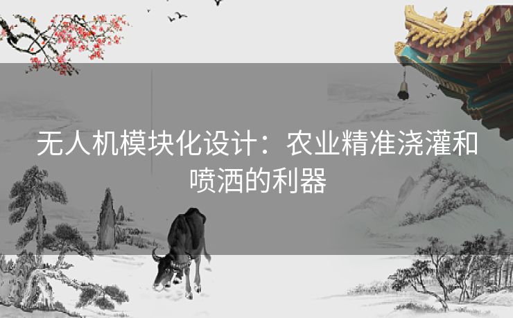 无人机模块化设计：农业精准浇灌和喷洒的利器