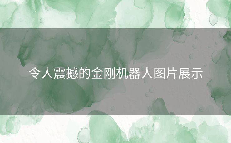 令人震撼的金刚机器人图片展示