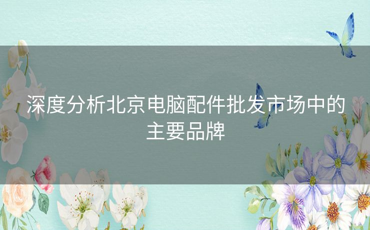 深度分析北京电脑配件批发市场中的主要品牌