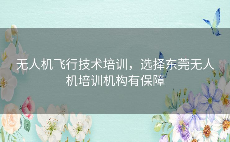 无人机飞行技术培训，选择东莞无人机培训机构有保障