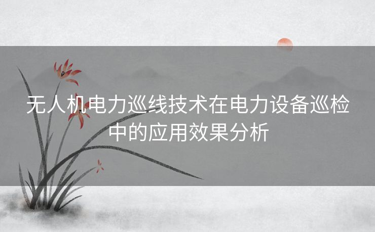 无人机电力巡线技术在电力设备巡检中的应用效果分析