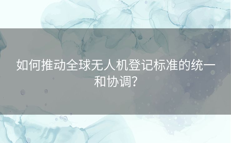 如何推动全球无人机登记标准的统一和协调？