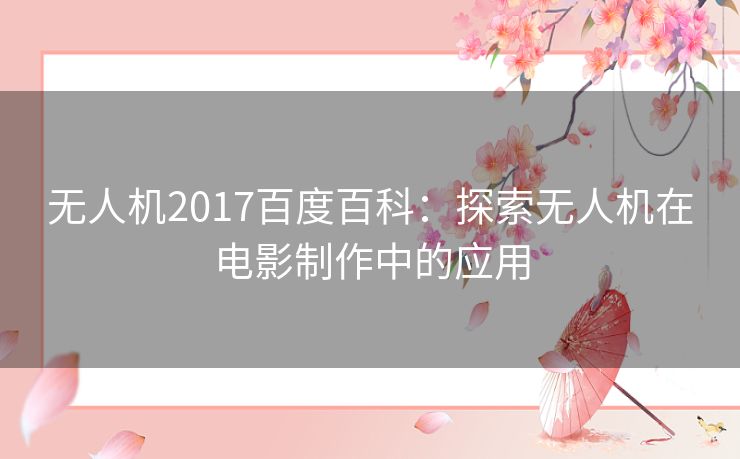 无人机2017百度百科：探索无人机在电影制作中的应用