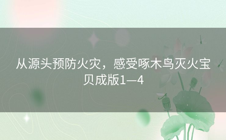 从源头预防火灾，感受啄木鸟灭火宝贝成版1—4