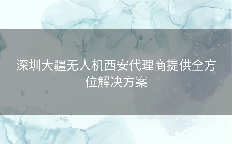 深圳大疆无人机西安代理商提供全方位解决方案