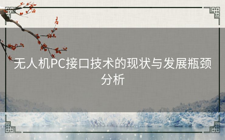 无人机PC接口技术的现状与发展瓶颈分析