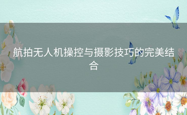 航拍无人机操控与摄影技巧的完美结合