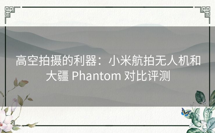 高空拍摄的利器：小米航拍无人机和大疆 Phantom 对比评测