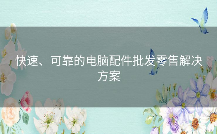 快速、可靠的电脑配件批发零售解决方案