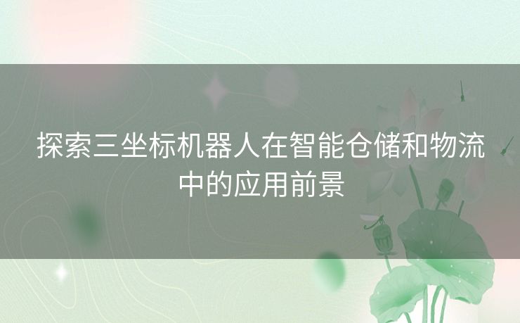 探索三坐标机器人在智能仓储和物流中的应用前景