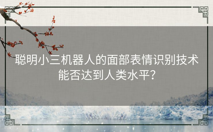 聪明小三机器人的面部表情识别技术能否达到人类水平？